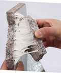 Hands showing the application of Self-Adhesive Roof Repair Tape With Aluminum Foil Butyl Sealant for quick leaks fix on tiles.