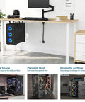 Heavy Duty Under Desk PC Mount Upgrade Your Battle Station With This Badass Adjustable CPU Bracket underneath desk with PC.