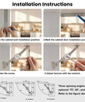 Installation instructions for 2 Pack Adjustable Lid Support Hinges for Wooden Toy Boxes and Small Storage Cabinets with Soft Close