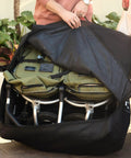Universal Stroller Travel Bag for Air Travel with double stroller inside, durable fabric, padded design for gate or luggage check