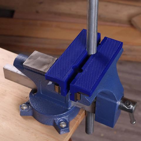 Six Inch Magnetic Vise Jaw Pads With TPU Soft Grips, Dual Sided V Groove And Flat Surface for bench clamp installation