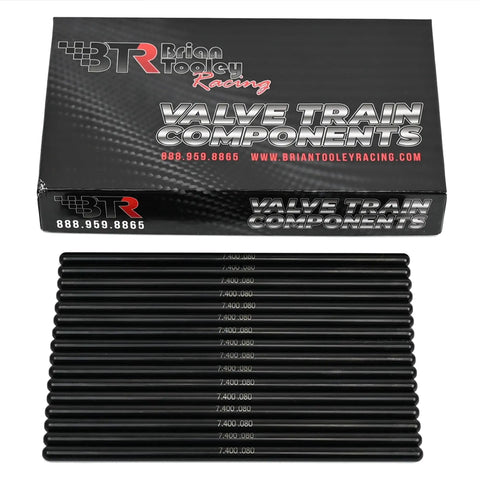 Stage Two Naturally Aspirated Camshaft With Beefy Dual Valve Springs And Featherlight Titanium Retainers Plus Seven Forty Chromoly Pushrods And Clean Gasket Setup Loaded For Six Zero Six Two L Ninety Nine Engines - 7.400-inch Chromoly pushrods arranged in front of packaging.