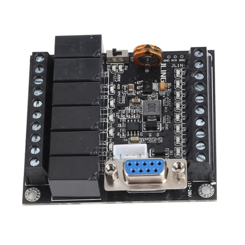 DC24V PLC Controller Kit With Relay Output For Industrial Automation FX1N 14MR Module, showing circuit board and connectors