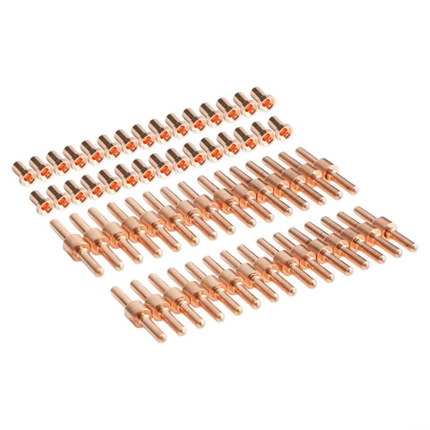 60 Piece Plasma Cutter Consumables Kit for PT 31 and LG 40 Torches Includes 30 Copper Electrodes and 30 Copper Nozzles