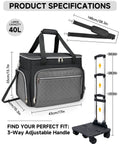 Rolling Teacher Tote Bag With Accordion File Organizer And Fifteen Point Six Inch Laptop Compartment Five Wheel Design