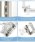 Premium Half Inch Overlay Cabinet Hinges Featuring Seamless Self Closing Action Flat Out Quality Brushed Nickel Hardware for Face Frame Doors, 1/2" overlay design.