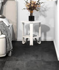 Bedroom with Retro Peel And Stick Floor Tiles 16 Pack 12x12 Inch Vinyl Concrete Gray Waterproof Floor Tiles