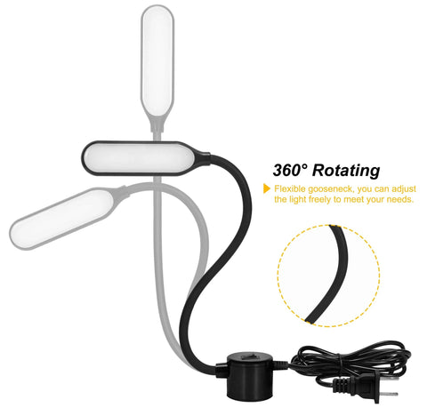 Amazing Power sewing machine LED light with flexible gooseneck and magnetic base for workbench use.