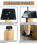 Premium Solid Wood Table Legs 28 Inches Tall Natural Finish Heavy Duty Dining Desk installation steps with mounting plate and screws.