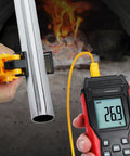 Type K Thermocouple Thermometer Kit With HVAC Clamp Meter Digital 1 Channel K Type Temperature Gauge Wide Range From -328 To 2501 Fahrenheit Includes Two Thermocouples Lead Probes And Pipe Clamp, pipe temperature test