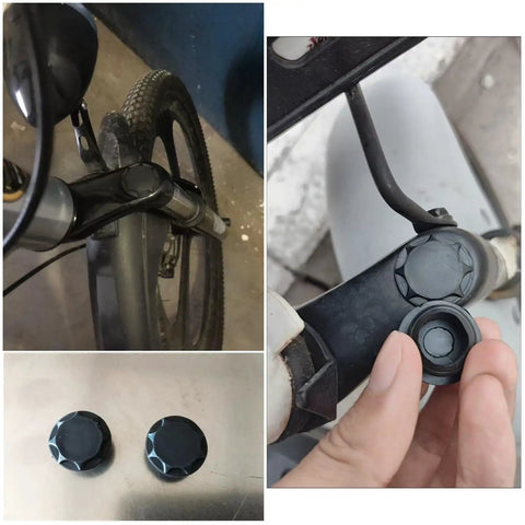 Six Pack Rubber Dust Caps For Bike Suspension Forks 19mm ID Protective Plugs Front Forks For MTB Ebike Oil And Air Shock Absorbers Replacement Easy Install shown installed and in hand