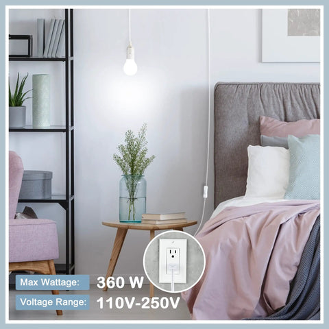 Bedroom with 20 Foot UL Approved Hanging Lantern Extension Cord With On Off Switch For E26 E27 Socket 360W Paper Lantern Pendant Light Cable