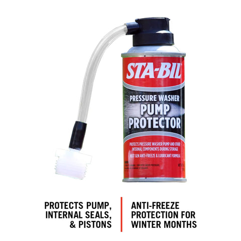 Pump Protector For Pressure Washer Storage With Next Gen Anti Freeze And Lubricant Formula 4 Oz bottle and hose attachment