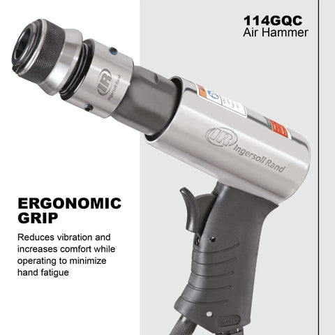 Close-up of Quick Change Air Hammer Kit With 3 Piece Chisel Set 3500 BPM Two And Five Eighths Inch Stroke Point Four Zero One Shank