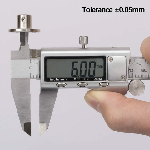 Caliper measuring 6mm bore on 2 Pack 6mm Flange Coupling Connector For DIY RC Motors, showing high precision.