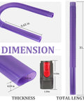Must Have Dryer Vent Vacuum Attachments Kit dimensions showing flexible hose and crevice nozzle for Dyson handheld vacuums