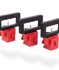 Three Pack Clamp On Circuit Breaker Lockout Device For 480 To 600 Volt Systems, Extra Large, Heavy Duty OSHA Compliant Lockout Lock