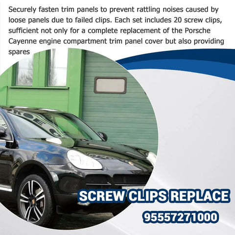 20Pcs Engine Bay Trim Panel Cover Plate Screw Clips Replacement For Cayenne 2003-2006 And 2008-2010 Fits 95557271000