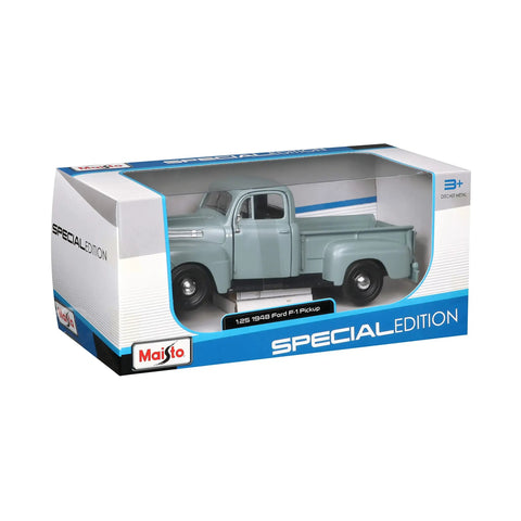 Vintage Ford 1948 F1 Pickup Diecast Model 1 25 Scale Gray Special Edition in box with display window