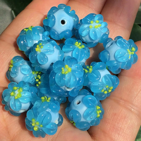 Sick Yellow Flower Lampwork Glass Beads Handcrafted For Jewelry Making DIY Bracelet Necklace Crafting Supplies Featuring Dope Floral Patterns And Top Shelf Durability