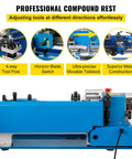 Rock Solid Compact Metal Lathe Seven By Fourteen Inch Bed with 4-way tool post and precision tailstock for garage shop machining.