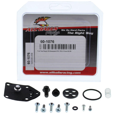 Fuel Tap Repair Kit for Kawasaki KFX 700 V-Force 2004-2009 Replacement packaging and components, pro-grade seals.