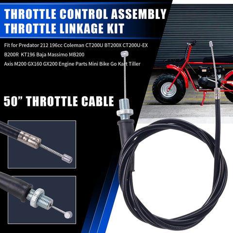 Throttle Linkage Kit And Governor Control Assembly For Predator 212 And 196cc Engines Including Coleman CT200U BT200X CT200UEX 50" throttle cable