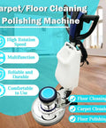 Heavy Duty Floor Polisher And Buffer For Commercial Use With 18 Inch Cleaning Head Three Brush Heads 175 RPM 3 Gallon Tank
