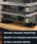 2 Pack Bottom Latch Mounts For Flex Stack Pack Toolbox Bracket Fits Wooden Work Surfaces on wooden board
