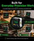 Straight Up Digital Angle Finder Protractor With Hella Strong Magnetic Base And Dead On 4X90 Degree Readings Featuring A Badass LED Screen for woodworking and pipe installation.