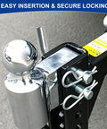 Easy Clip and Go Heavy Duty Trailer Hitch Pin and Clip With Grooved Head 5/8 Inch Diameter Installed on Receiver