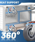 Beefy Heavy Duty Platform Cart With Cage For Industrial Use 3800 Lbs Folding Moving Dolly highlighting 360 degree swivel wheels