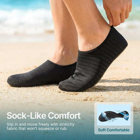 Water Shoes For Men And Women Go To Quick Dry Breathable Material With Thick Insole on sandy beach