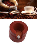 Hit The Daily Grind Right With This Solid Wood Red Portafilter Holder Stand Bottomless Tamp Base Precision Slot Tamper Fits 51Mm And 54Mm Filters, detailed view of red wood base.