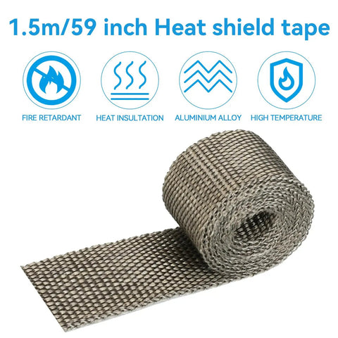 1.5m heat shield tape in aluminum alloy roll, fire retardant for high temperature insulation