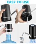 5 Gallon USB Rechargeable Portable Water Pump For Water Jugs With Auto Stop And Silicone Caps Ideal For Home Office Camping And Travel Black No Fuss Setup Grab And Go Ready