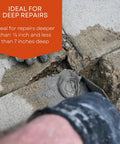 Application of Moldable Concrete Repair Compound For Quick Patch Up On Patios Walkways Driveways And Masonry Fast Drying In About 25 Minutes Interior Or Exterior Use Horizontal To Overhead Repairs 3 Pound Kit