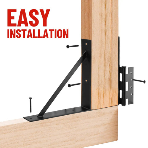 Heavy Duty Gate Corner Brace Bracket Kit With Adjustable Anti Sag Design For Wooden Fences, Deck Gates, Driveways, Shed Doors And Corral Gates, Built Tough Steel With Black Powder Coat, Rust Resistant Construction