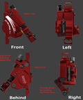 XT7 Hydraulic Disc Brake Calipers For MTB And Electric Bikes Front And Rear Line Pulling Cable Actuated Two Pistons Red CNC Design