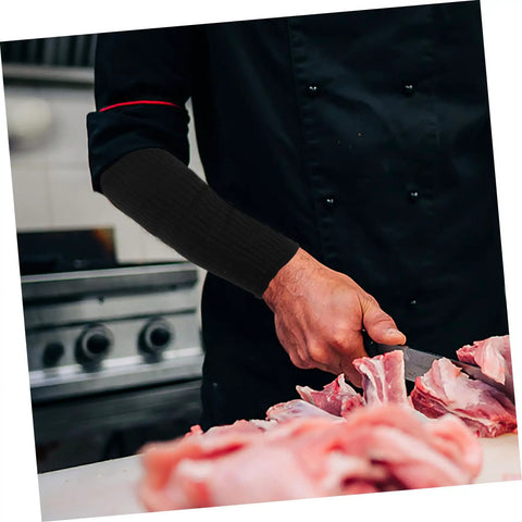 Heavy Duty Cut Resistant Arm Sleeves Built Like A Tank For Welding And Mechanic Work With A Snug Ergonomic Fit To Keep Your Arms Protected From Sharp Edges And Grime In Classic Black