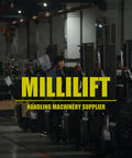MilliLift Electric Pallet Jack Nails 3300 Lbs With Heavy Duty Forks And LiFePO4 Battery rows in warehouse environment.