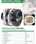 Upgraded 130 Amp 12V Alternator For Honda Odyssey Pilot Ridgeline 2011 To 2015 3.5L V6 With 6 Groove CW Rotation Replacement