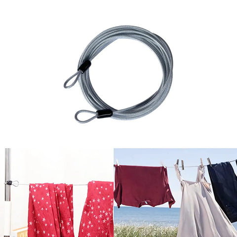 30ft Outdoor Security Cable Lock For Travel Luggage Braided Steel Wire Rope with laundry hanging scene