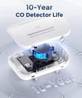 Carbon Monoxide Detectors 10-Year CO Detector With Human Alarm Sounds And Test Button For Home Safety, Electrochemical Technology With Low Battery Signal, Four Pack FJ127 showing internal components and 10-year lifespan