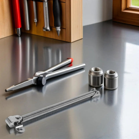 Stainless Steel Hatch Lid Support Spring For Small Boats And Storage Boxes, Beefy Heavy Duty Spring Return Hardware That Keeps Lids Open Securely For Easy Daily Maintenance, Boating, And Marine Deck Locker Use on stainless hardware parts
