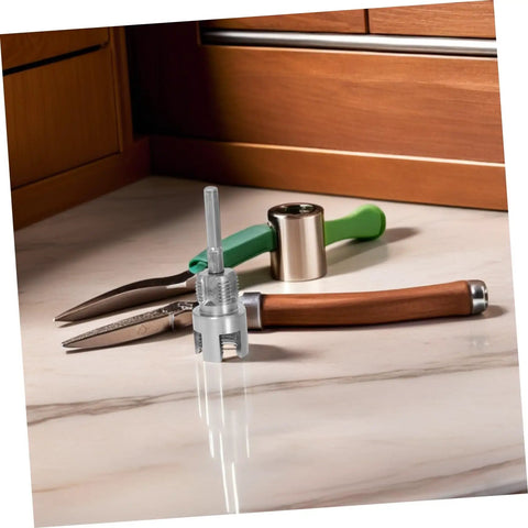 Heavy Duty Pipe Thread Cutting Tool Kit For Pvc And Plastic Pipes Dual Function Internal External Threading Carbon Steel handheld tool on marble surface.