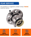 Front view of Set Of 2 Rear Wheel Bearing Hub Assemblies With ABS For Hyundai Azera Sonata Tucson Sportage And Kia Cadenza Optima Rondo, 5 Lug, Drop In OEM Replacement, Plug And Play Design For Quick Installation