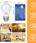 Dimensions and features of Six Pack A15 LED Light Bulbs 60 Watt Equivalent 6.5W Dimmable E26 Soft White 3000K 600 Lumens