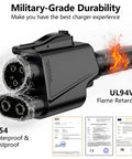 Nacs To Ccs Adapter For Electric Vehicles Providing Zero Stress Plug And Go Supercharger Access With Badass Build Quality And Reliable 500 Amp Dc Fast Charging. Military-grade black charging adapter with waterproof and flame-retardant features.