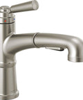Westchester Single Handle Pull Out Kitchen Faucet With Sprayer Stainless Steel Finish 360 Degree Swivel Spout ADA Compliant